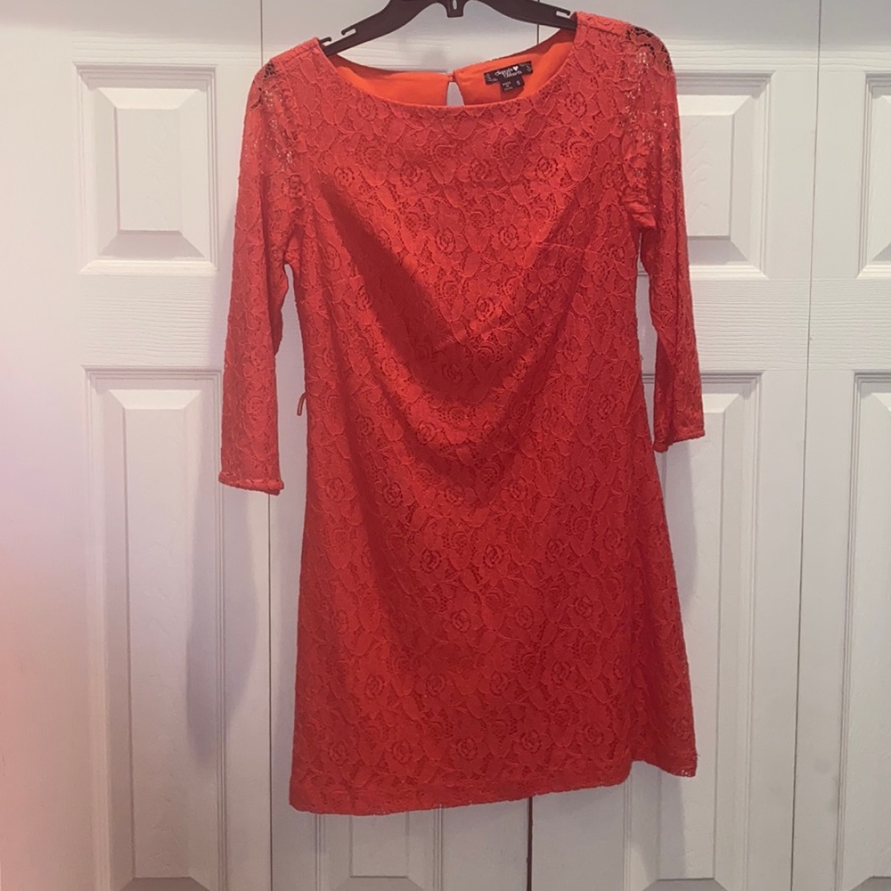 Burnt Orange laced dress. Great quality!